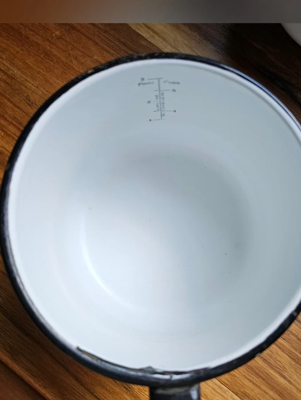 Vintage Vollrath Ware Enamel Double  Boiler 3 Piece Set White Black Trim